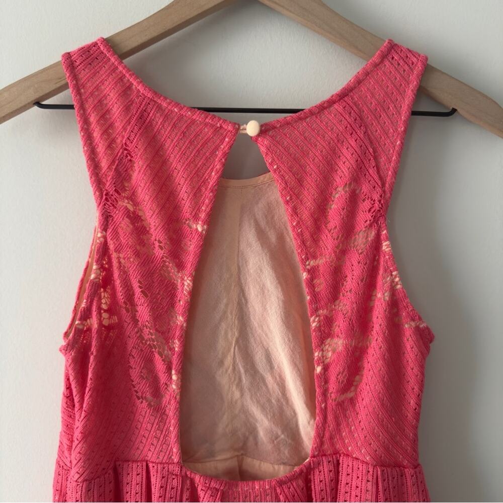 Free People Lace Rocco Dress Dusty Rose Pink cut out Backless mini dress cutout - Picture 5 of 15